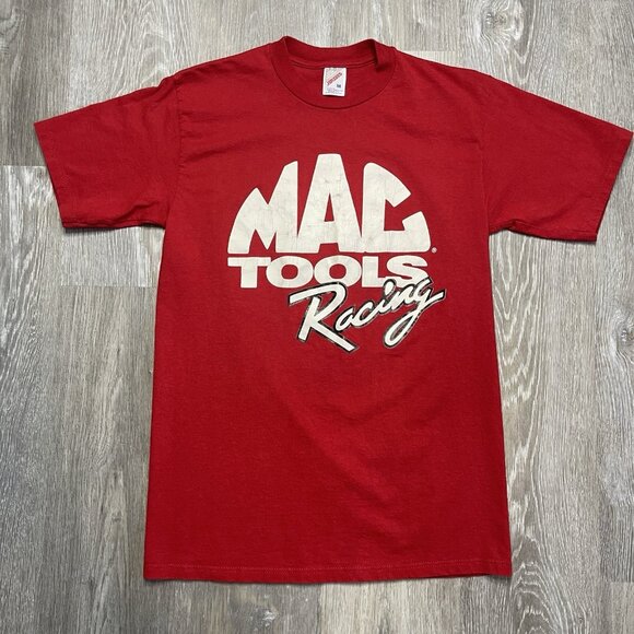 Vintage Mac Tools Racing Race Car T-Shirt Mens Medium Red NASCAR Retro - Picture 1 of 9